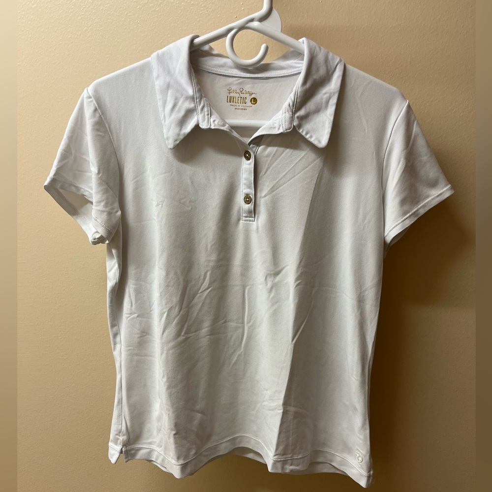 Lilly Pulitzer Gray Fitted Short Sleeve Polo